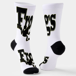 Calcetines Silhouette de una rana trepando a la palabra 'rana