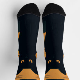 Calcetines Silueta de gato negro espeluznante Halloween gato