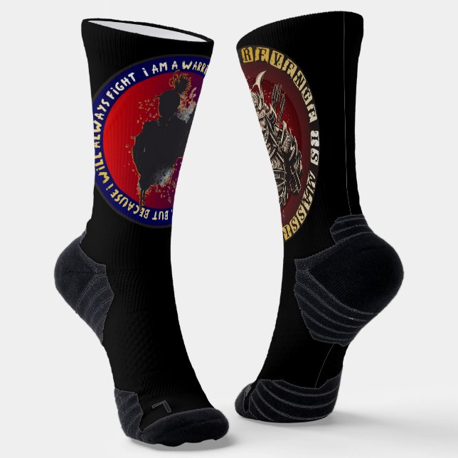 Calcetines Silueta de Samurái - Cita de Guerrero Japonés (Angular)