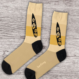 Calcetines Silueta de surf en Ocean Beach Sand