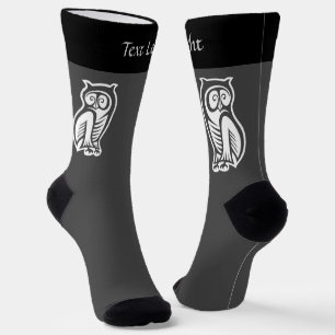 Calcetines Símbolo de búho zócalos blancos