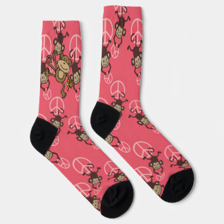 Calcetines Símbolo de paz monos tontos