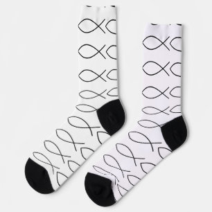 Calcetines Símbolo de pez cristiano Ichthys Thunder_Cove
