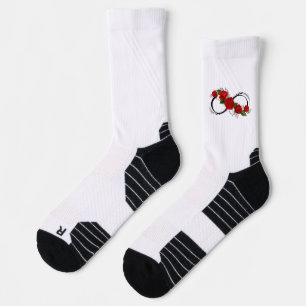 Calcetines Símbolo infinito con rosas rojas