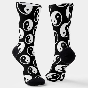 Calcetines Símbolo Yin Yang - diseño de tatuaje sólido 2