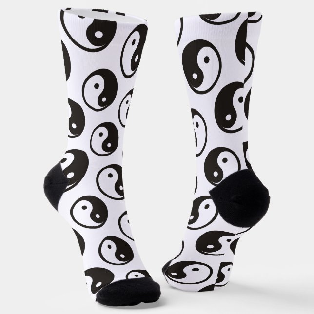 Calcetines Símbolo Yin Yang - diseño de tatuajes sólidos (Angular)