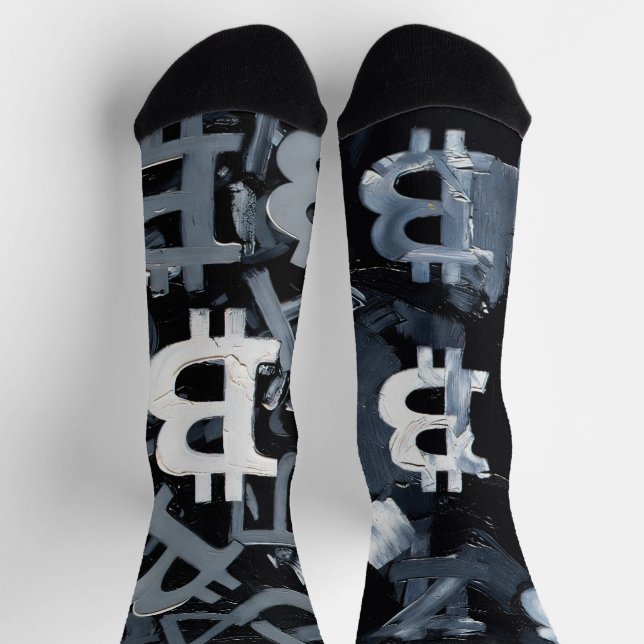 Calcetines Símbolos de Bitcoin (Estilo: A) (Arriba)