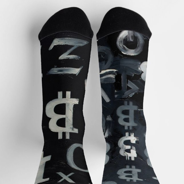 Calcetines Símbolos de Bitcoin (Estilo: C) (Arriba)