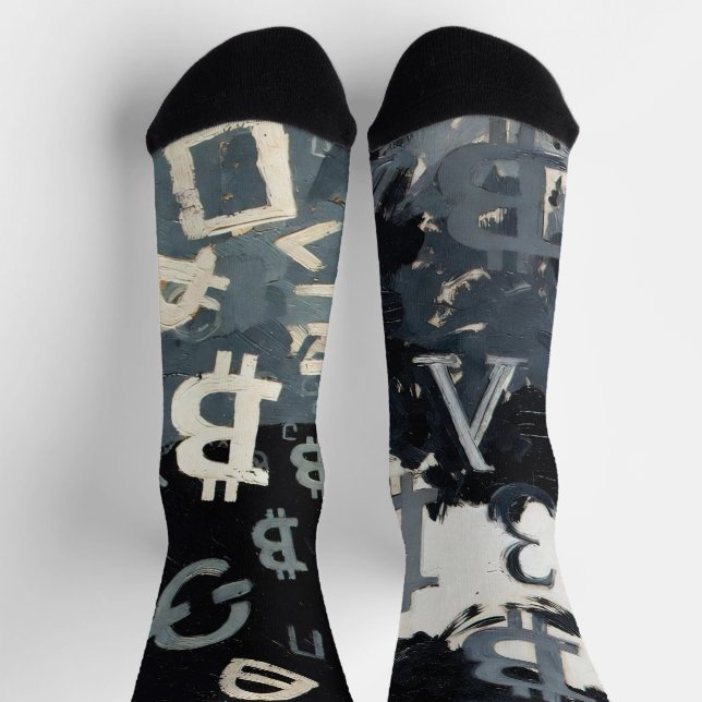 Calcetines Símbolos de Bitcoin (Estilo: D) (Arriba)