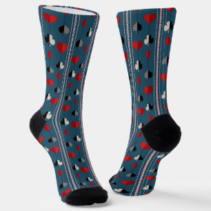 Calcetines Símbolos de cartas de juego. Para amantes del póqu