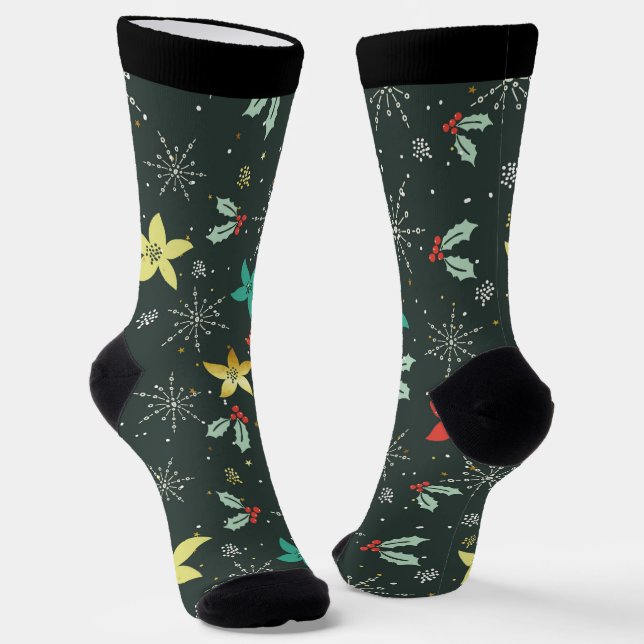 Calcetines Símbolos navidades y patrón de copos de nieve (Angular)