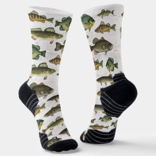 Calcetines Simple Diversión Pesca Peces Caprichoso Lindo
