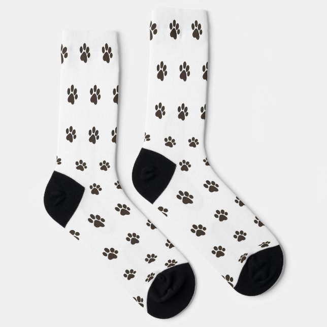 Calcetines Simple Dog Paw Print Pattern Crew Socks  (Derecha)