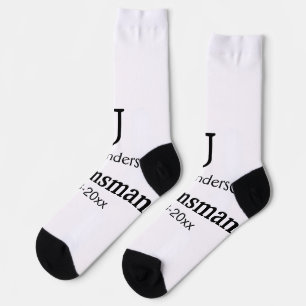 Calcetines SIMPLE MINIMAL añada tu nombre personalizado groom