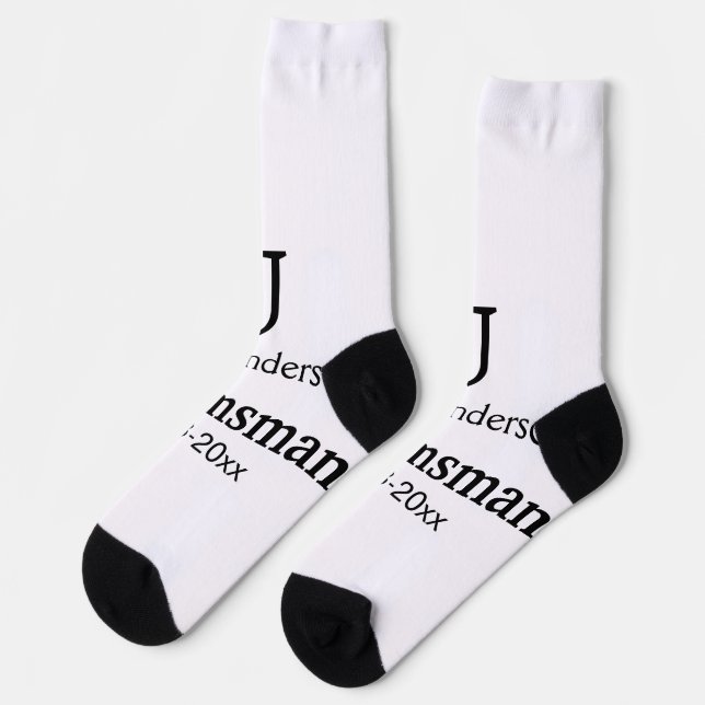 Calcetines SIMPLE MINIMAL añada tu nombre personalizado groom (Izquierda)