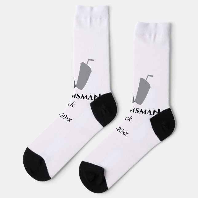 Calcetines SIMPLE MINIMAL añada tu nombre personalizado groom (Izquierda)