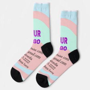 Calcetines simple mínimo añadir su logotipo/diseño aquí texto
