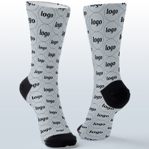 Calcetines Simple patrón de negocio de logotipo azul en polvo