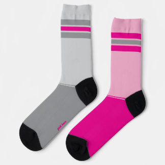 Calcetines Simple Pink and Grey, Gray and Pink Mismatching