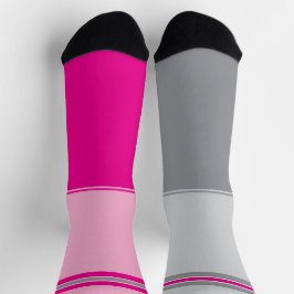 Calcetines Simple Pink and Grey, Gray and Pink Mismatching