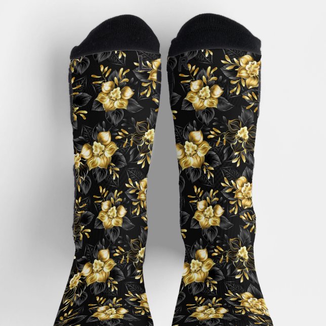 Calcetines Sin inconvenientes con las orquídeas de joyas (Arriba)