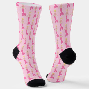Calcetines Sirenita De Fantasía Rosa De bonito Patterada