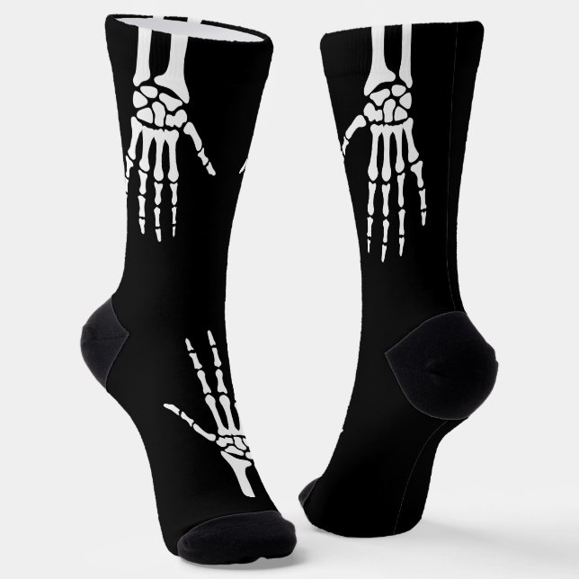 Calcetines Skeleton Hands On Black Spooky Halloween (Angular)
