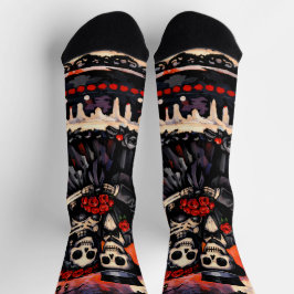 Calcetines Skeleton Wedding, gothic Lovers Embrace