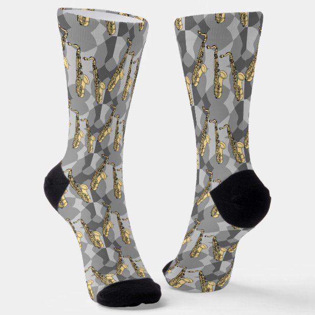 Calcetines Sketchic Saxofhone Gray Pattern (Angular)