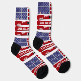 Calcetines Skis and Snowflakes USA Flag