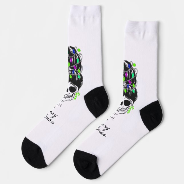 Calcetines Skull Messy Bun - Feliz Gothmas (Izquierda)
