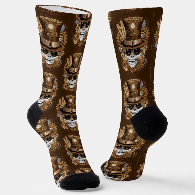 Calcetines Skull Steampunk Voodoo Retro Machine (Angular)