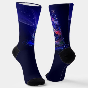 Calcetines SlipperyJoe árbol de Navidad digital translúcido r