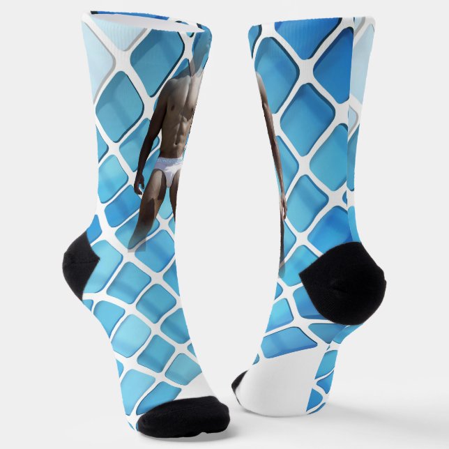 Calcetines SlipperyJoe hombre muscular seis empates abs macho (Angular)