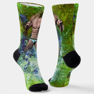 Calcetines SlipperyJoe's blanco muscular hombre sexy speedo n