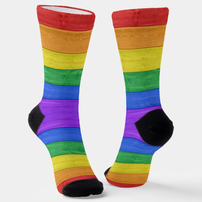 Calcetines SlipperyJoe's clásico arcoíris táctil artesanal  (Angular)