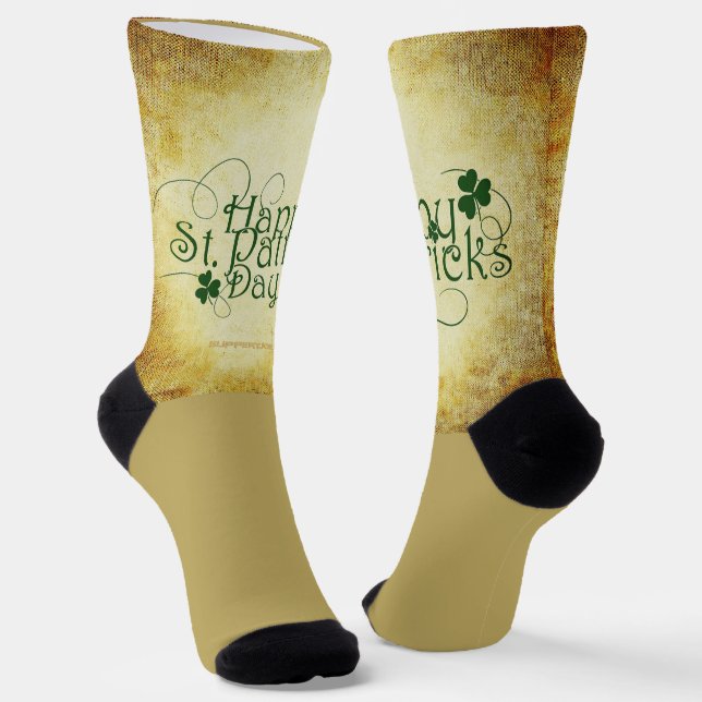Calcetines SlipperyJoe's Happy St. Patrick's Day 3-leaf c (Angular)