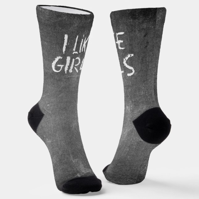Calcetines SlipperyJoe's I Like Chicas sucia pizarra de tiza  (Angular)