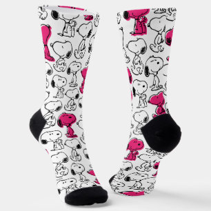 Calcetines Snoopy Black & Magenta Pattern