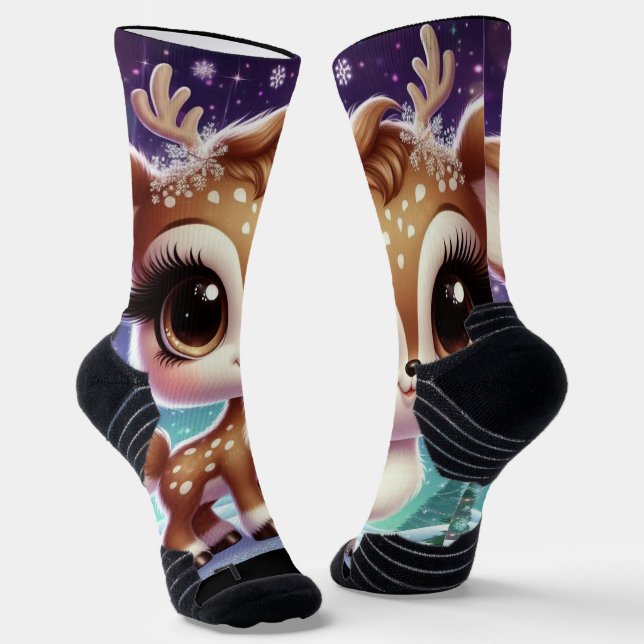 Calcetines Snowflake Sparkle Baby Reindeer (Angular)