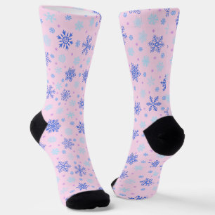 Calcetines Snowflakes Pastel Rosa Elegante Girona Elegante