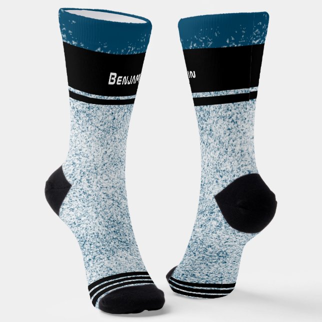 Calcetines Snowflakes Winter Blue Sporty Name (Angular)