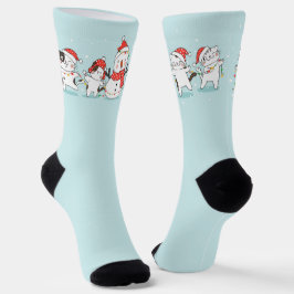 Calcetines Snowman y gatitos con luces Navidades