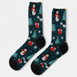 Calcetines Snowmen Christmas Trees Unisex Crew Sock