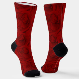 Calcetines Sock de la tripulación de las rosas rojas tradicio