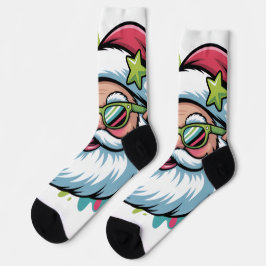 Calcetines Socken mit Weihnachtsmotiv-Santa Claus