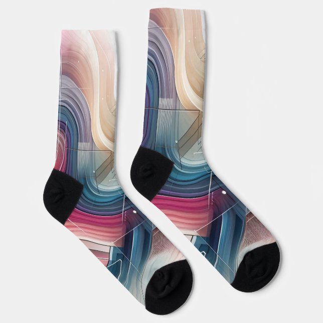 Calcetines Socks abstractos coloridos - Diseño de gradiente m (Derecha)