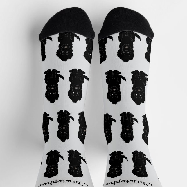 Calcetines Socks Black Goldendoodle Design (Arriba)