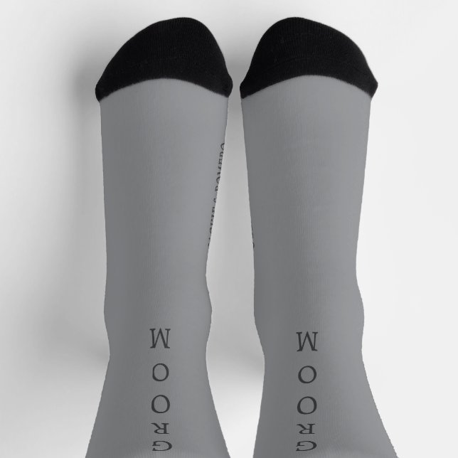 Calcetines Socks Bodas Gris y Negro personalizados (Arriba)