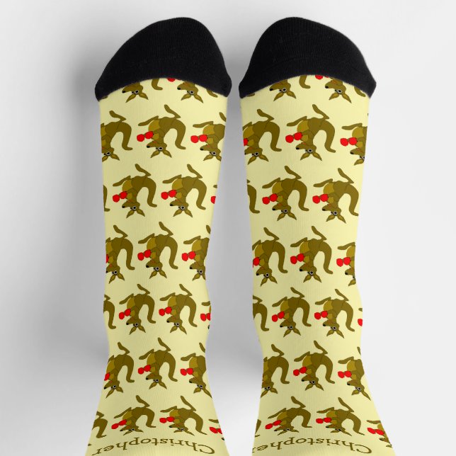 Calcetines Socks Boxing Kangaroo Design (Arriba)